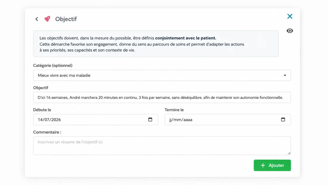 Aperçu : Objectifs personnalisés